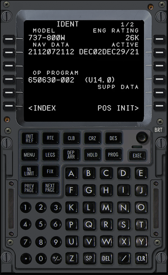 CDU Remote — Boeing 737 IDENT page